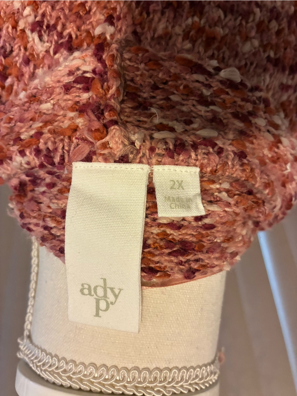 Open-Front Marled Rust Cardigan Sweater - Picture 3 of 3